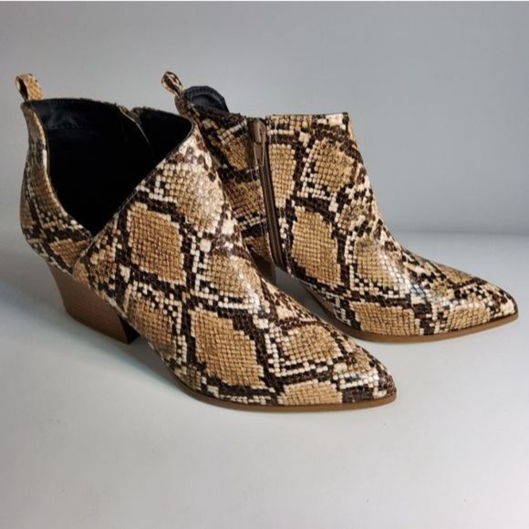 Snake Skin Booties Womens Size 10 - Picture 4 of 8